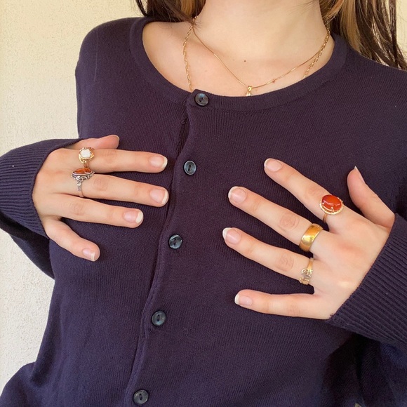 deep navy blue cardigan (crosslist on depop) - Picture 3 of 4